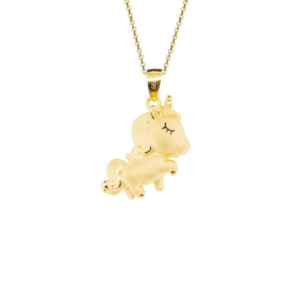 Real gold unicorn on sale necklace