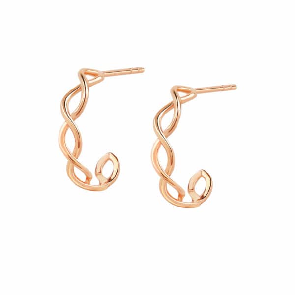 Twist Hoop Earrings in 18K Rose Gold - Maxi-Cash