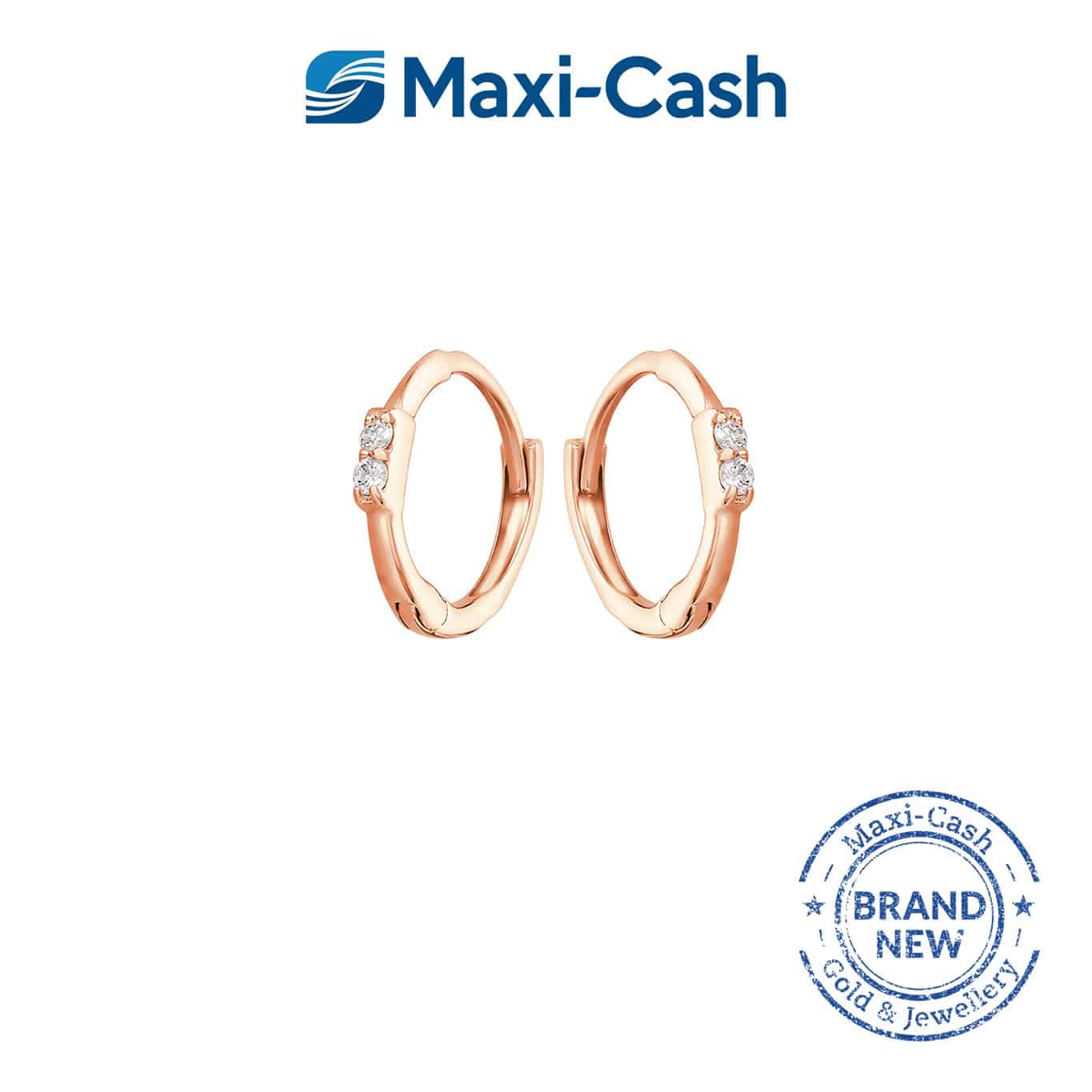 Diamond Twin Sparkle Loop Earrings in 14k Rose Gold