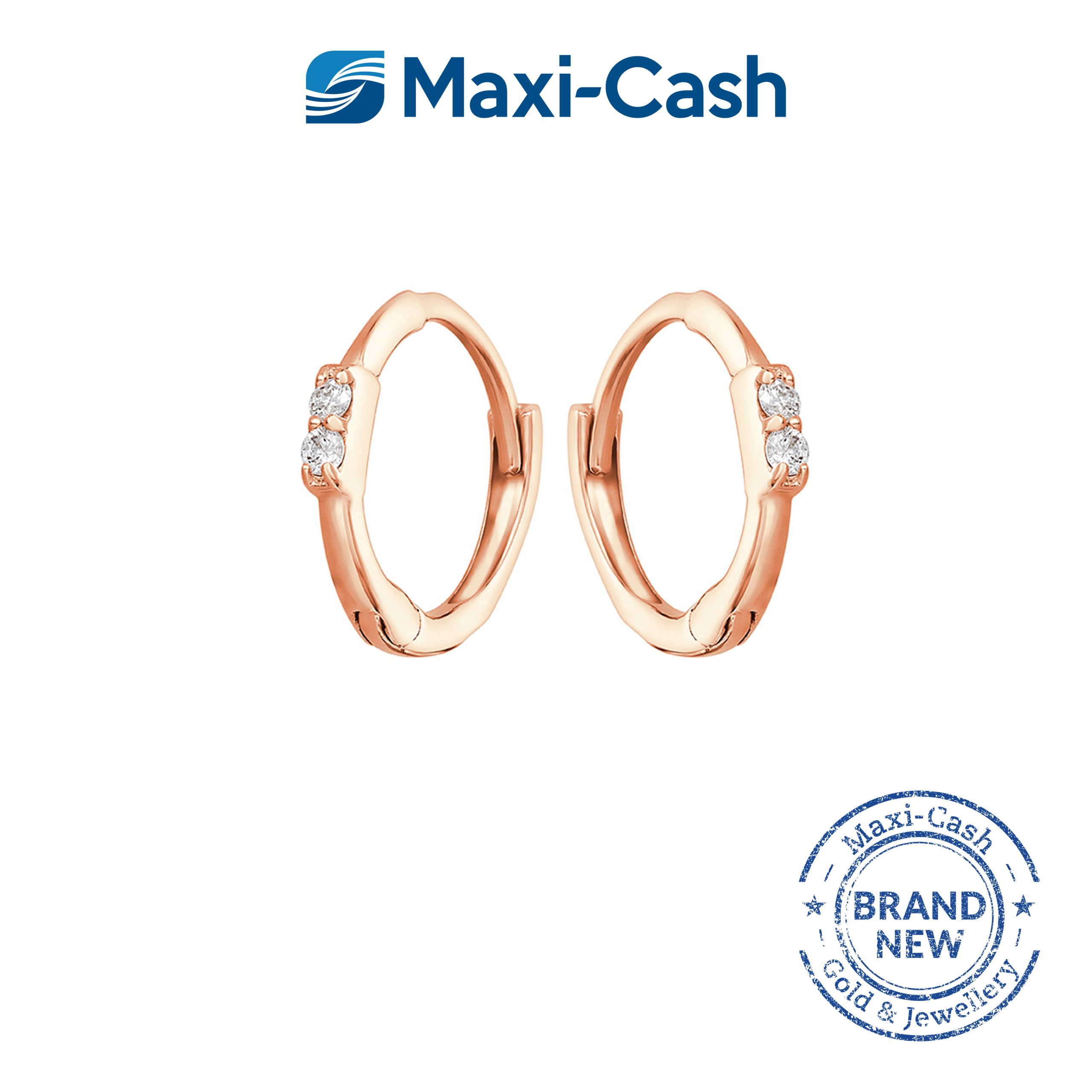 Diamond Twin Sparkle Loop Earrings in 14K Rose Gold