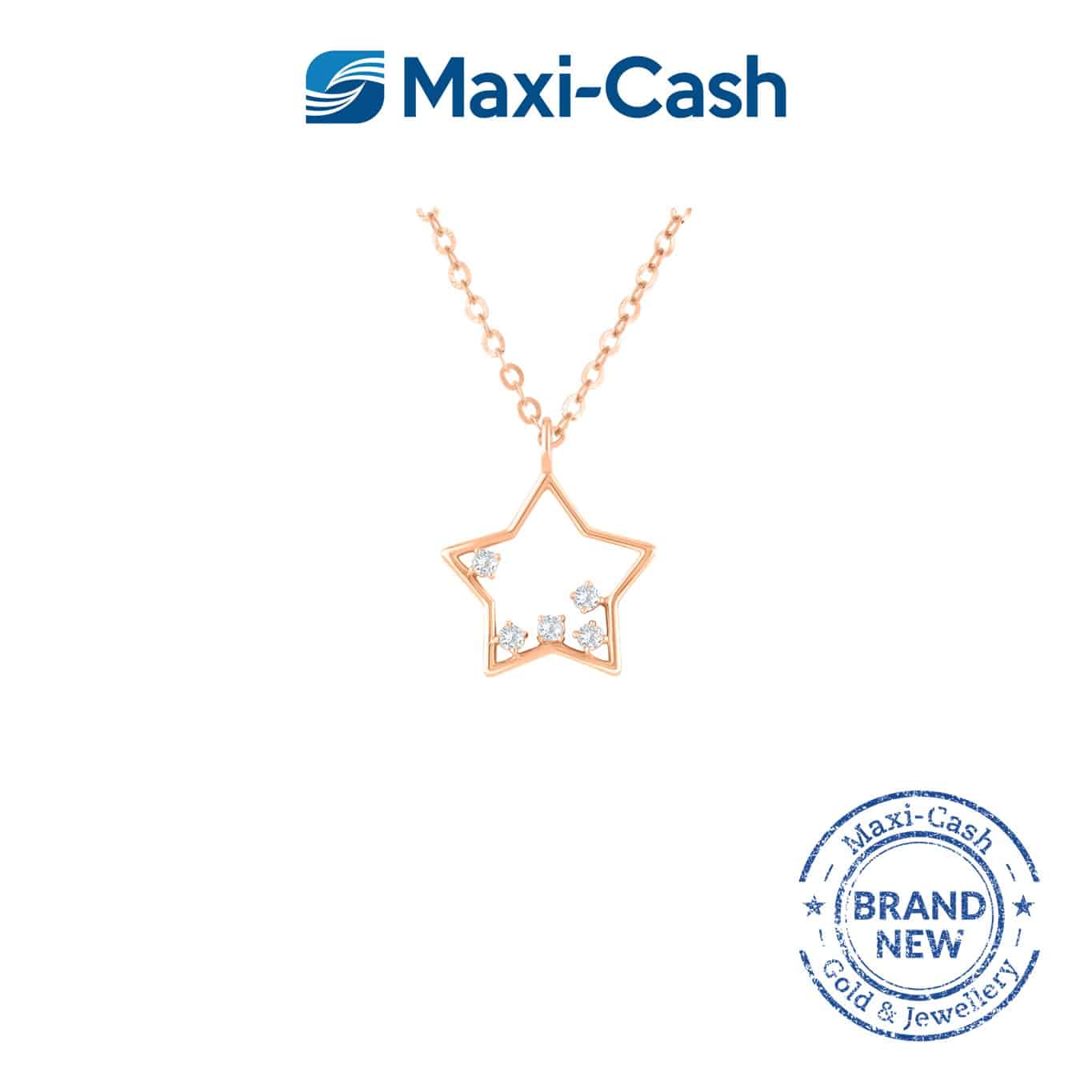 Diamond Twinkle Star Necklace in 18k Rose Gold
