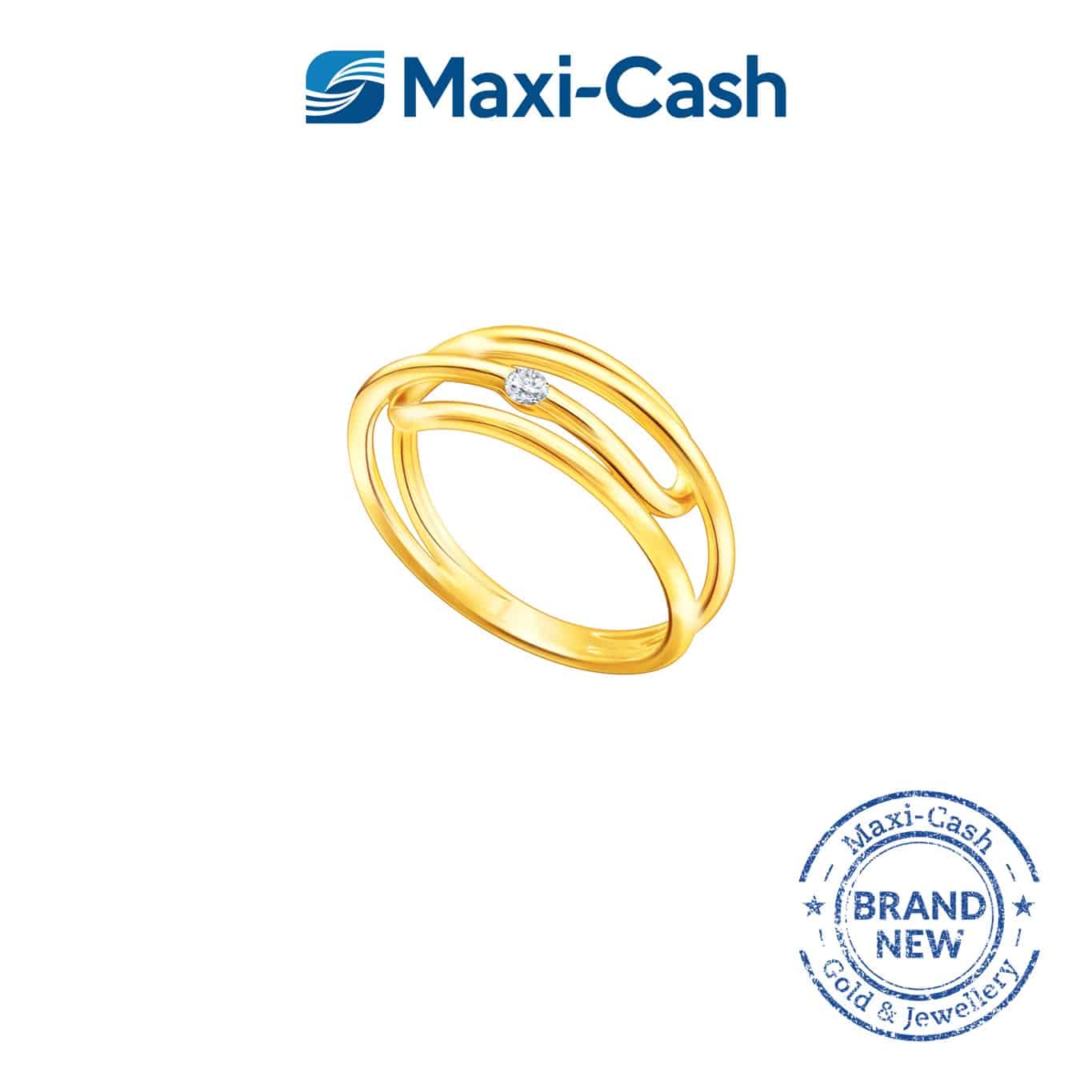 Diamond Banded Brilliance Ring in 14k Yellow Gold
