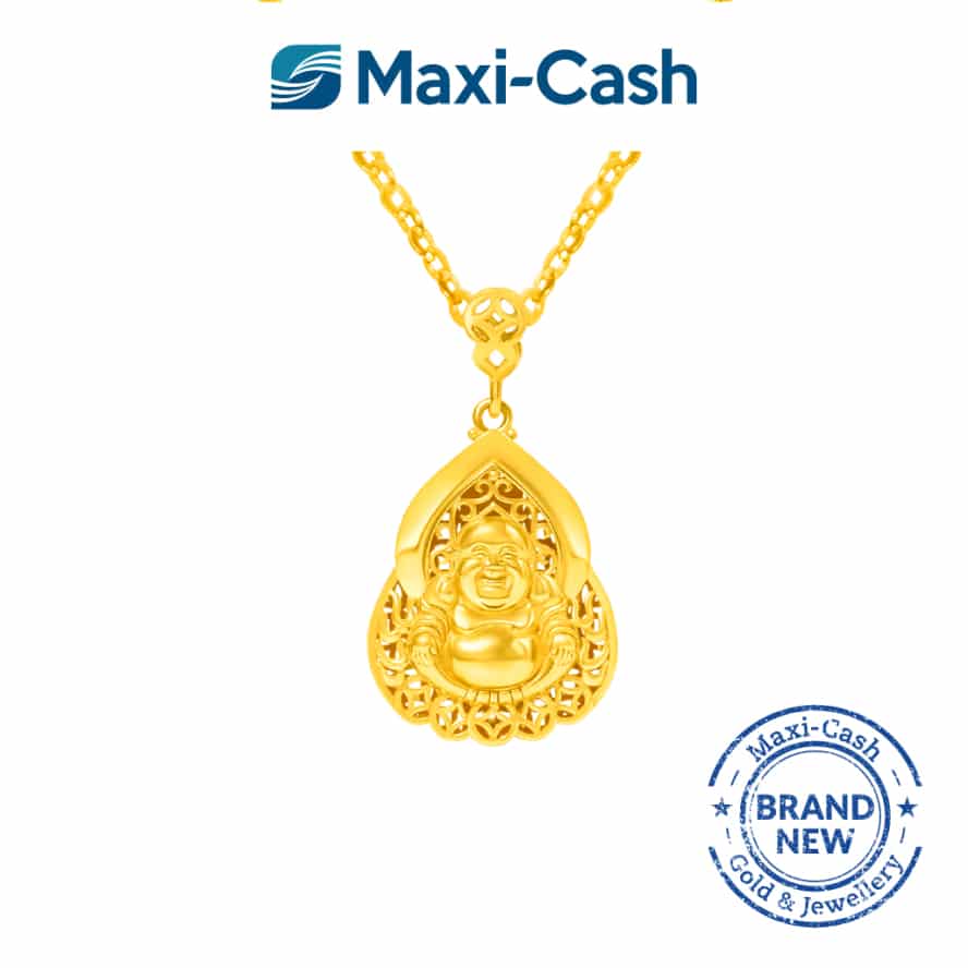 Laughing Buddha Pendant in 916 Gold