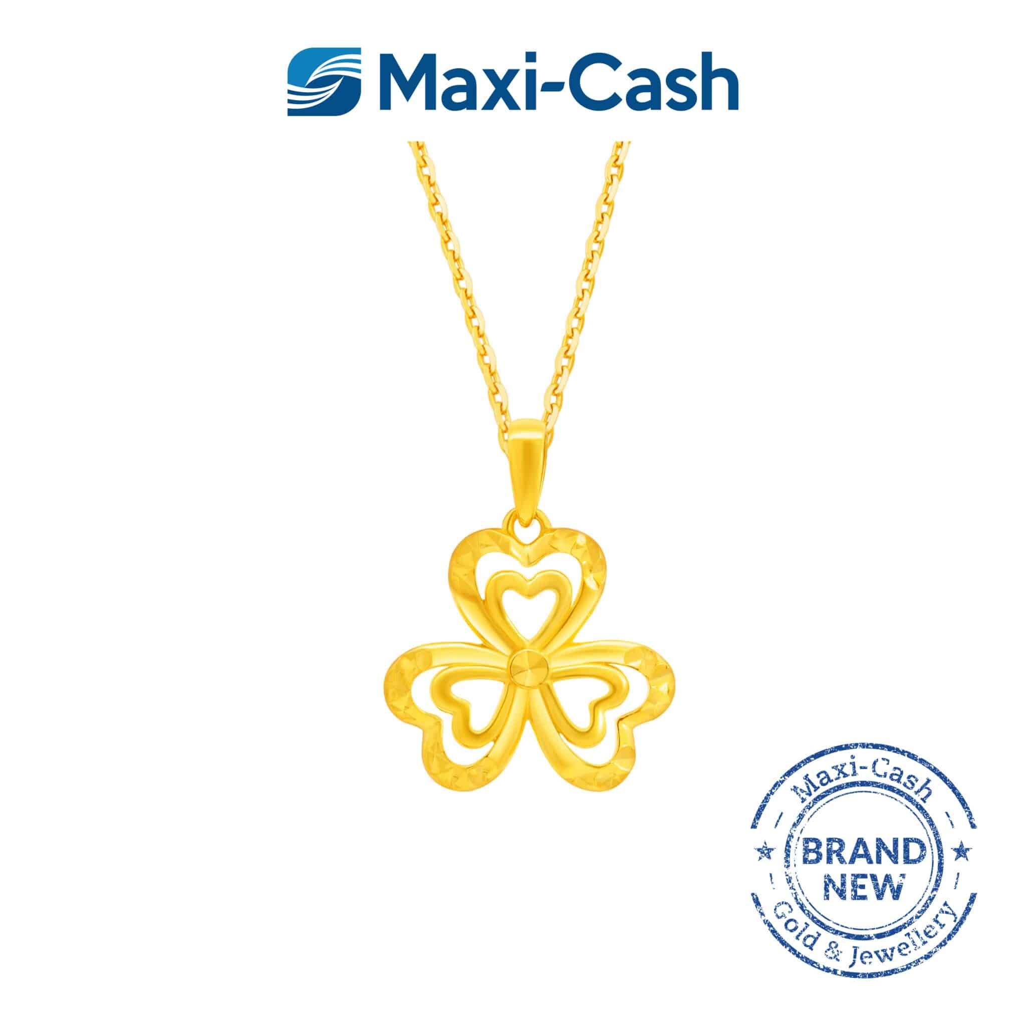 Twin Clover Pendant in 916 Gold