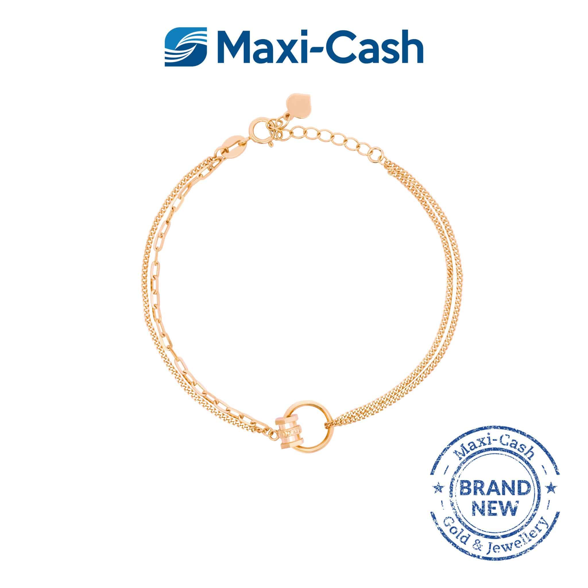 Double Chain Loop Bracelet in 18K Rose Gold