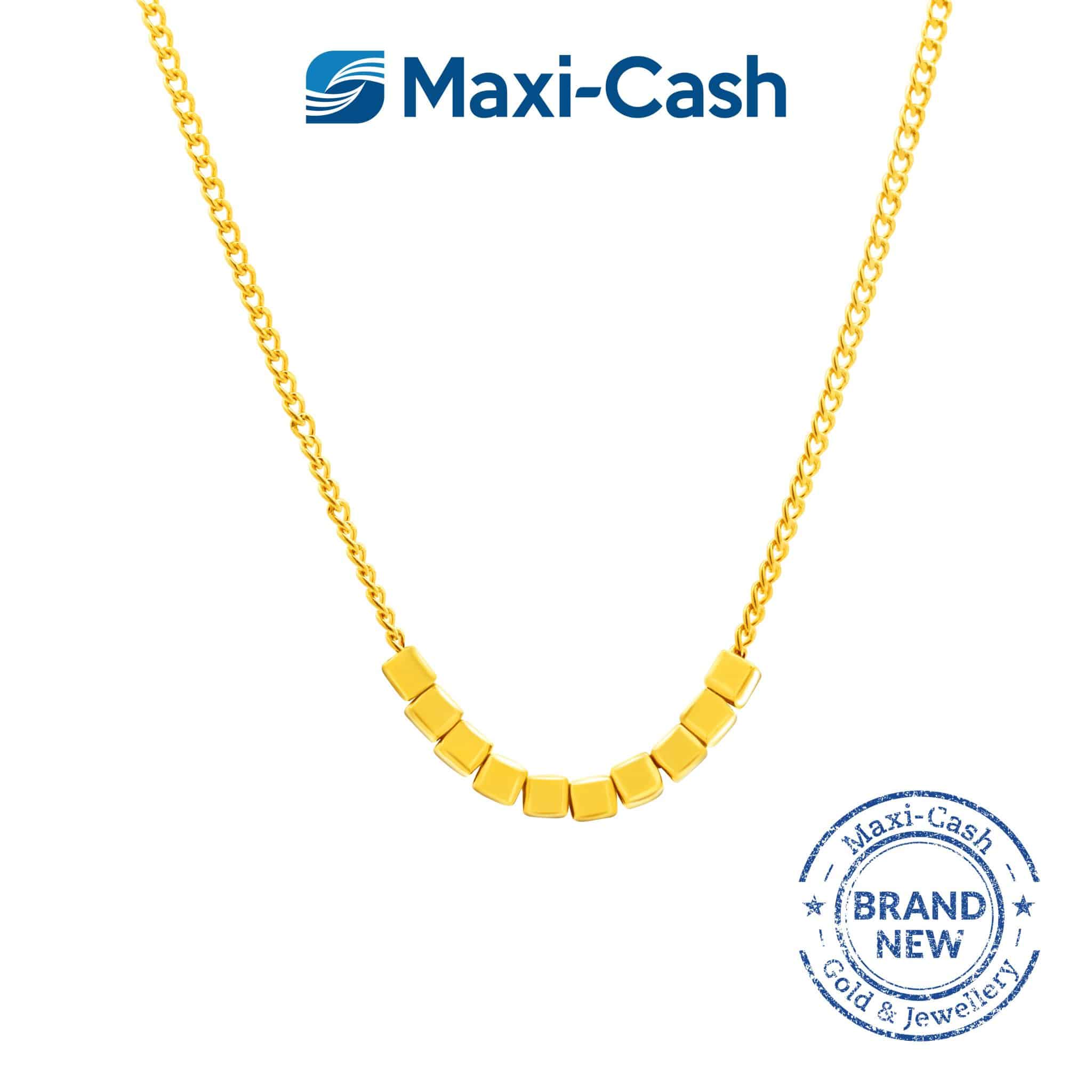 Geometric Cubic Gold Necklace in 999 Gold