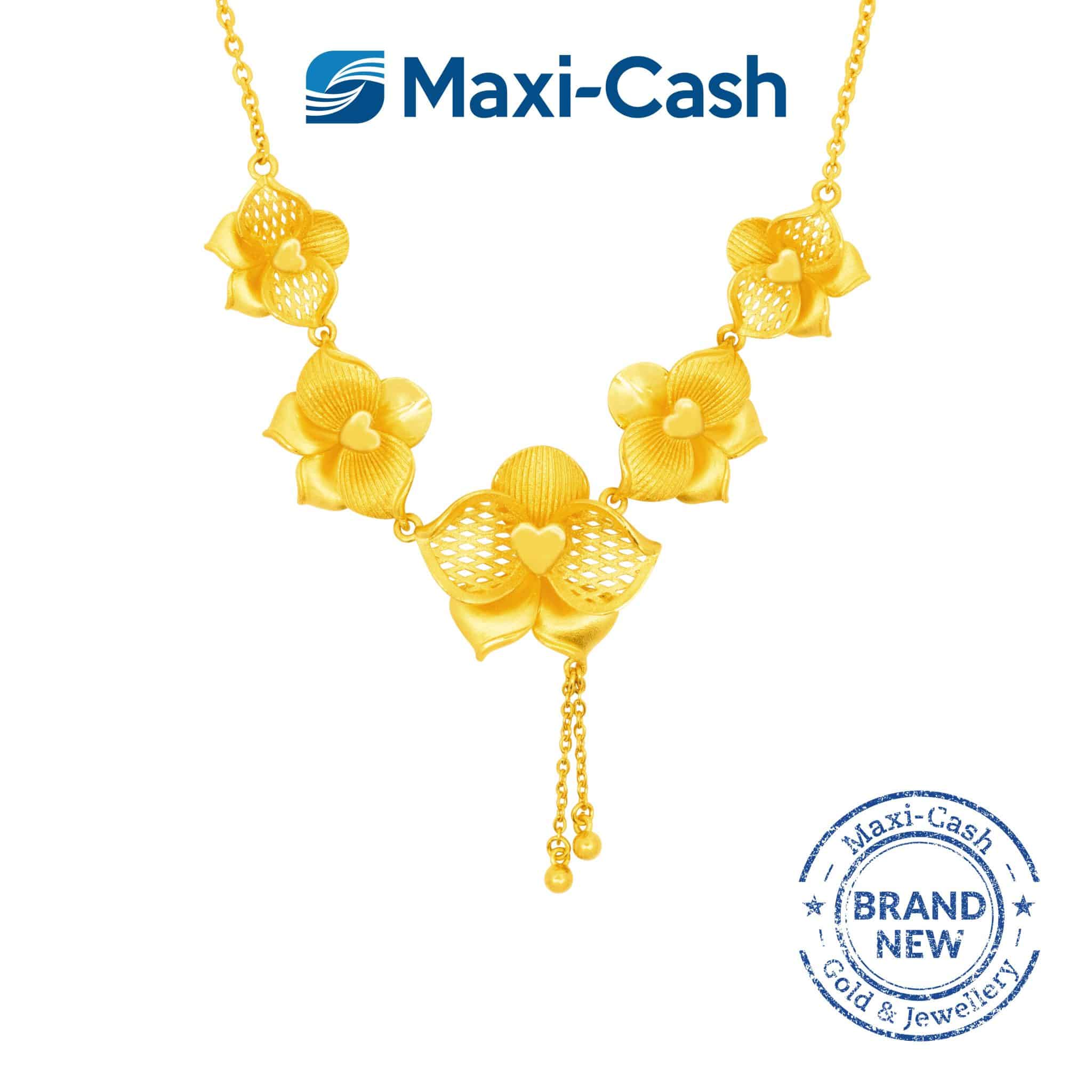 Orchid Elegance Necklace in 999 Gold