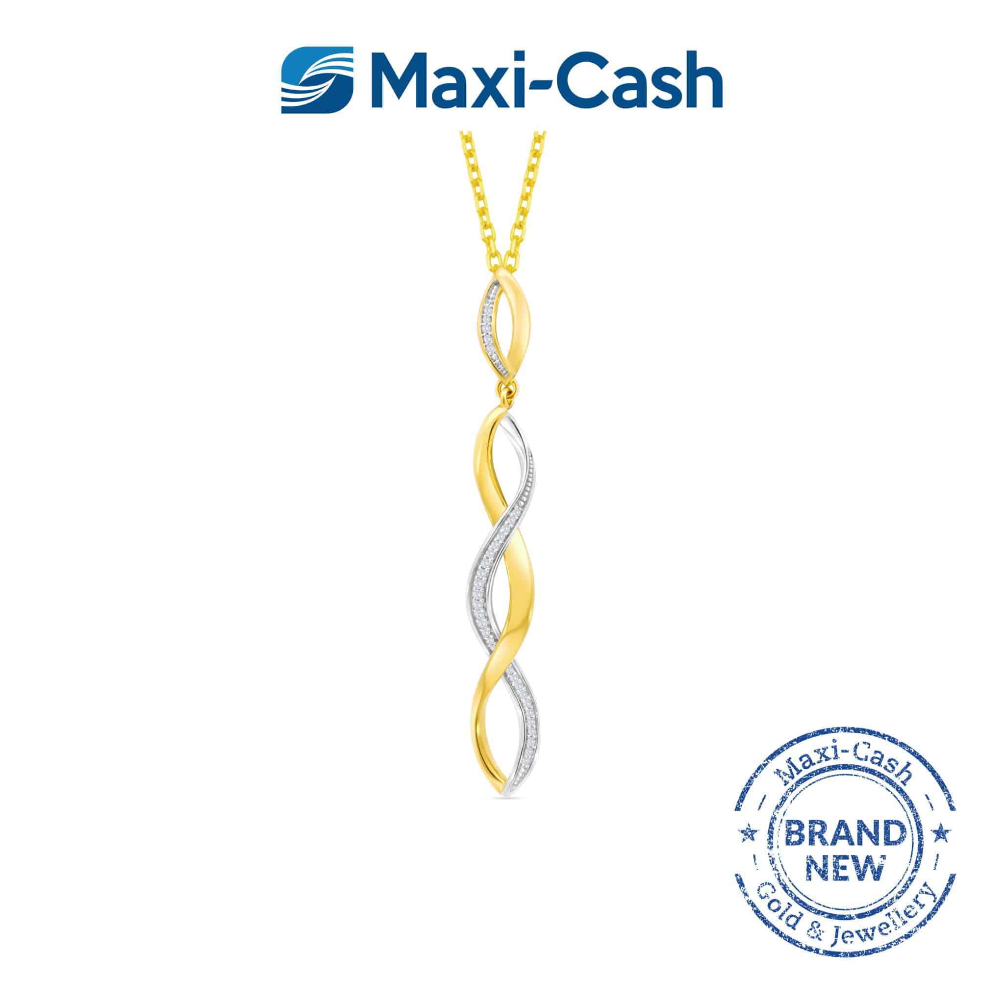 Diamond Eternal Twirl Pendant in 14K Yellow Gold