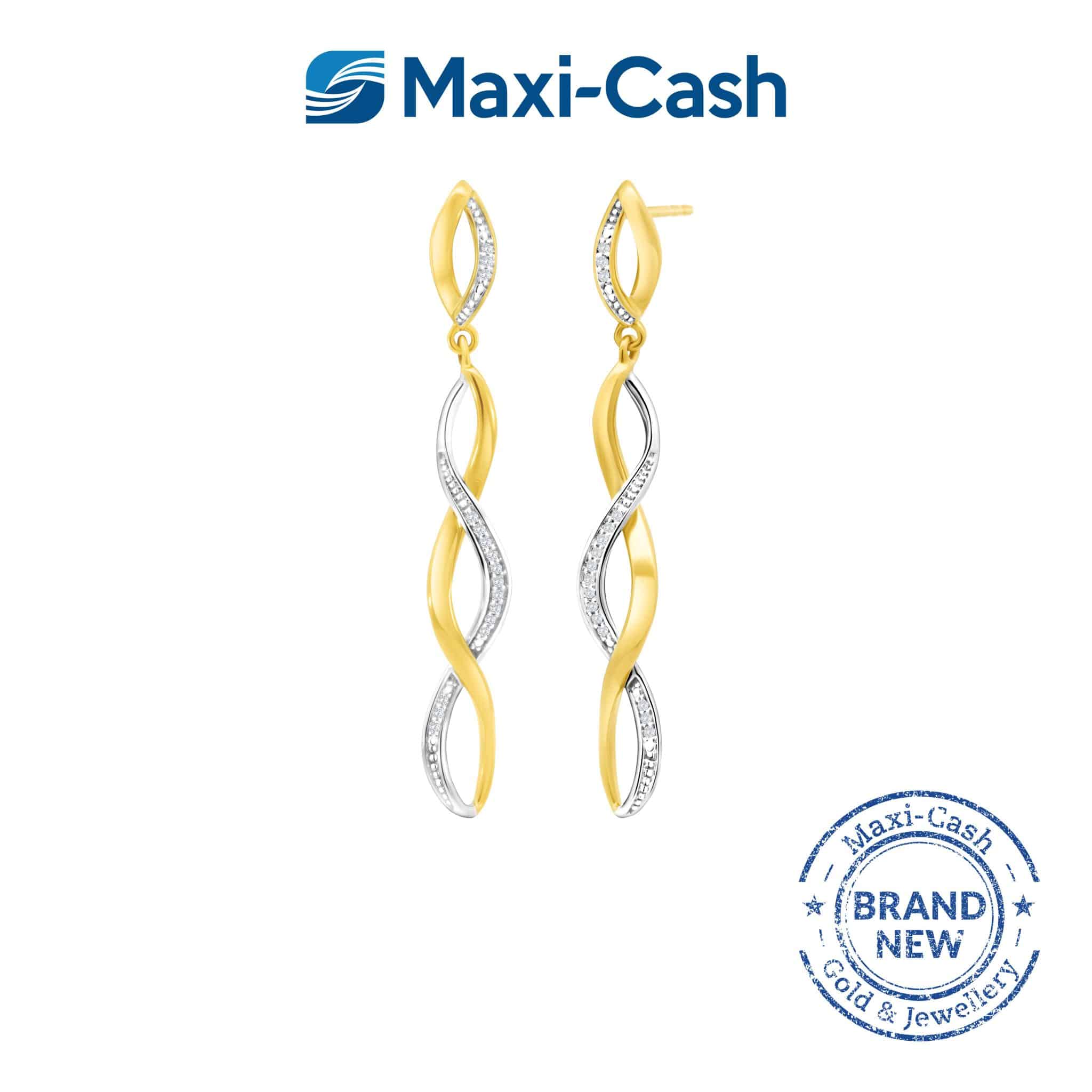 Diamond Eternal Twirl Earrings in 14K Yellow Gold