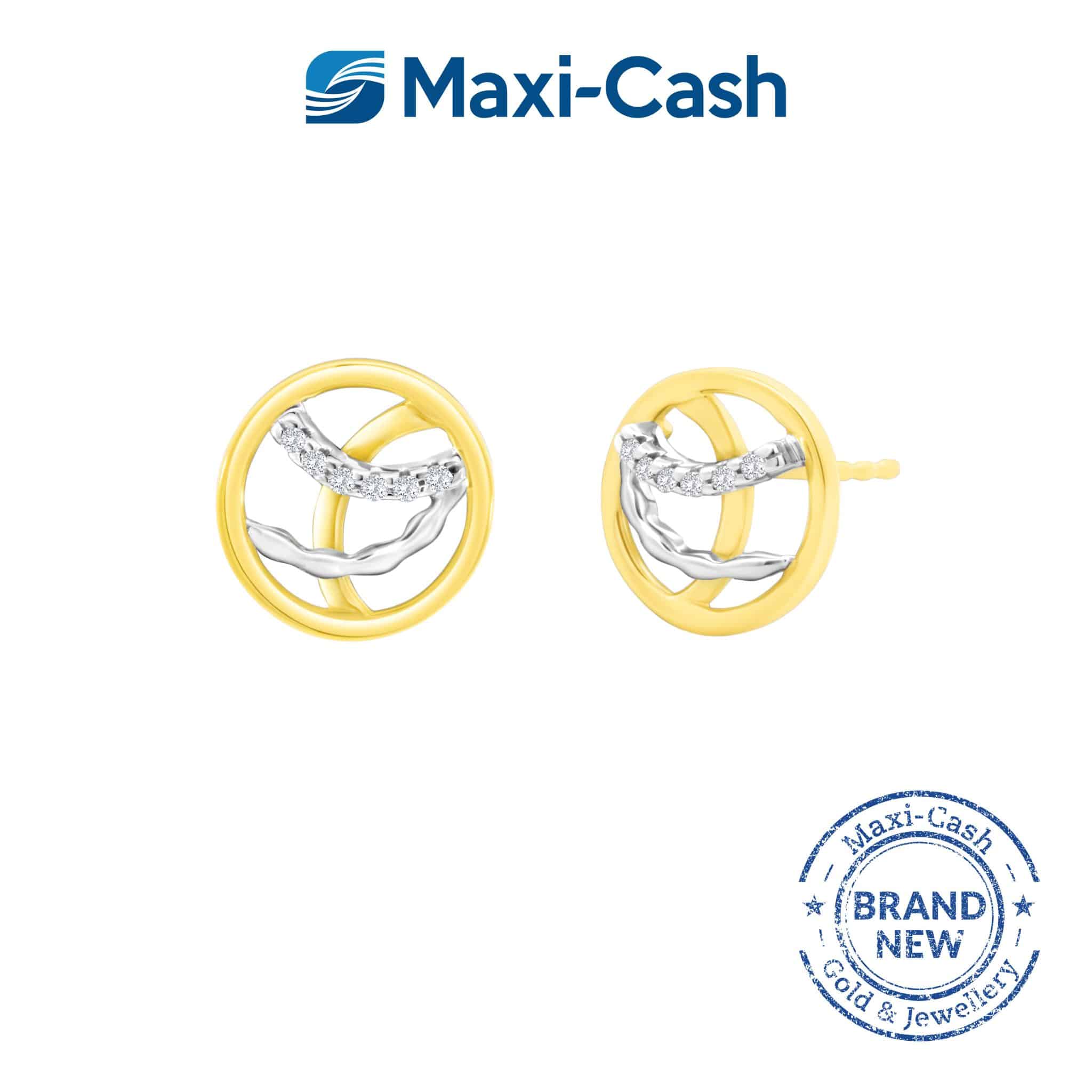 Diamond Circle Dreams Earrings in 14K Yellow Gold