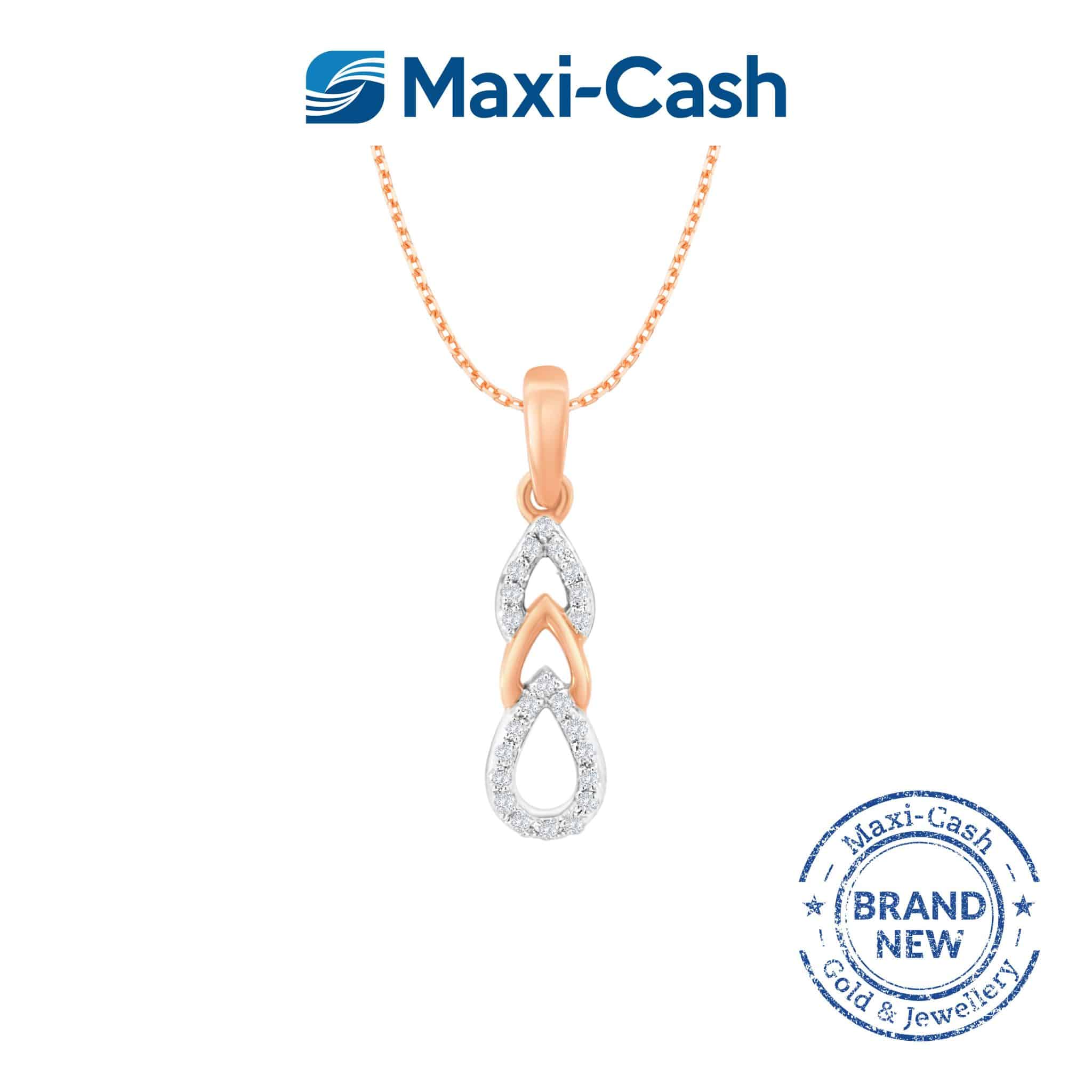 Diamond Trio Link Pendant in 18K Rose Gold