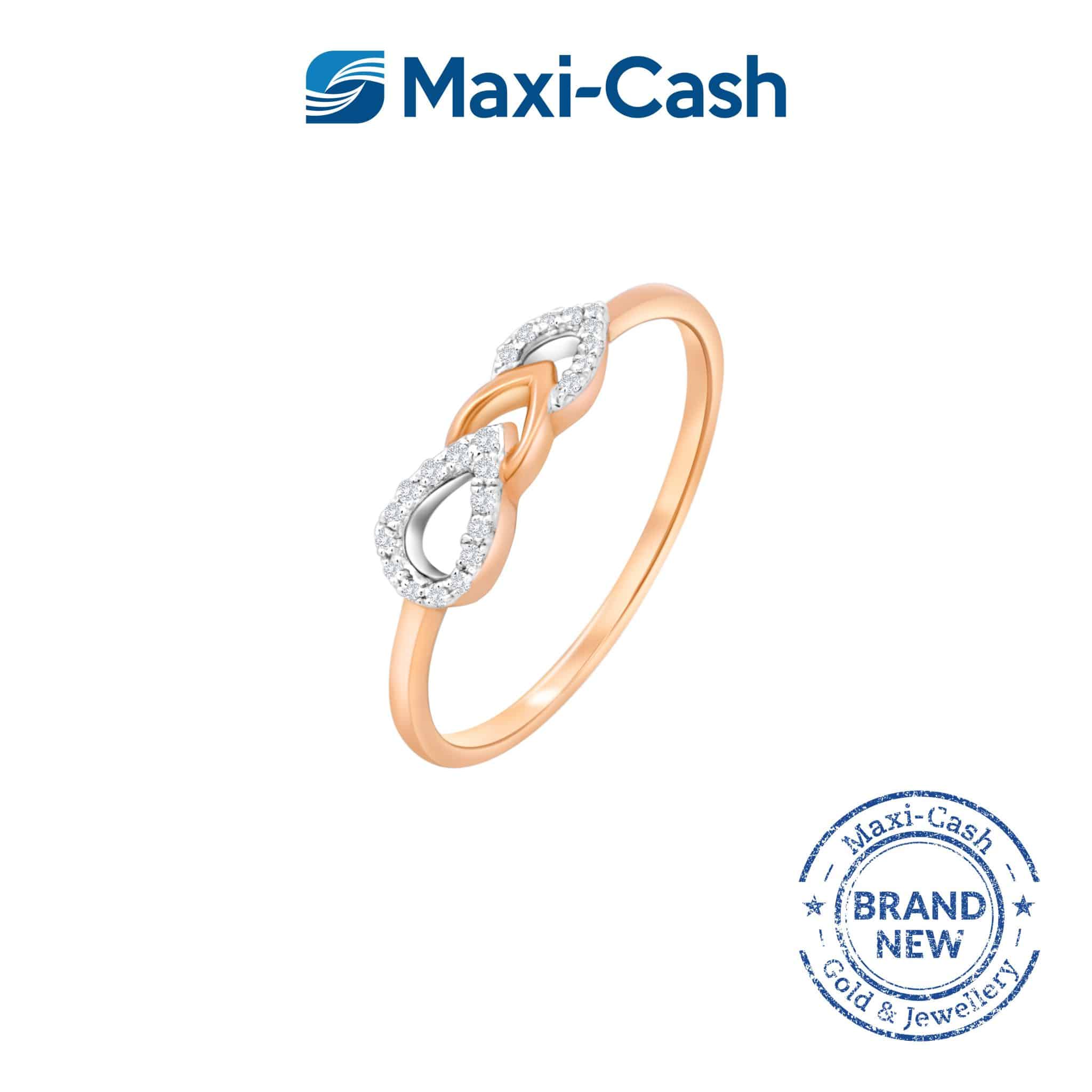 Diamond Trio Link Ring in 18K Rose Gold