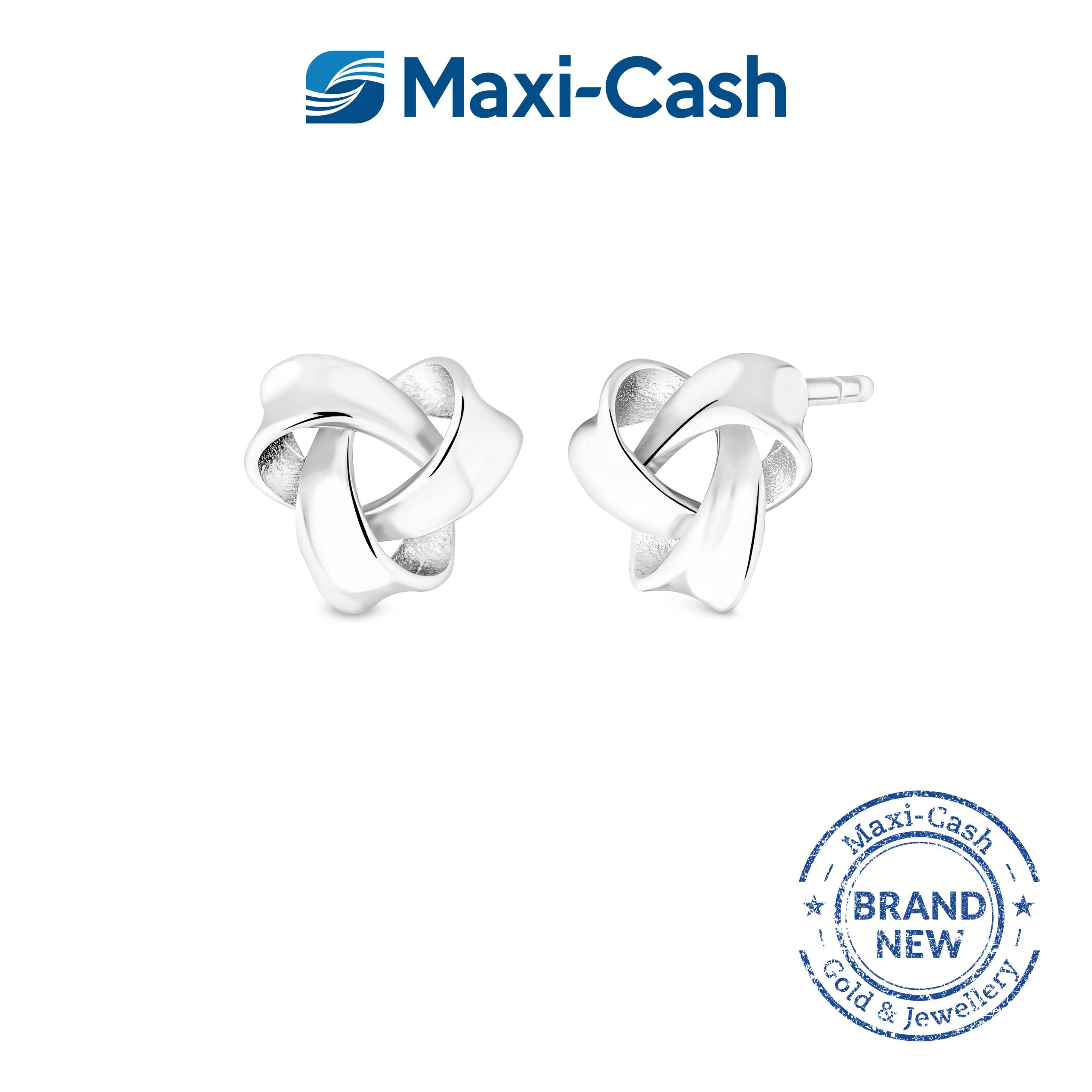 Ribbon Knot Tinkles Earrings in 18K White Gold