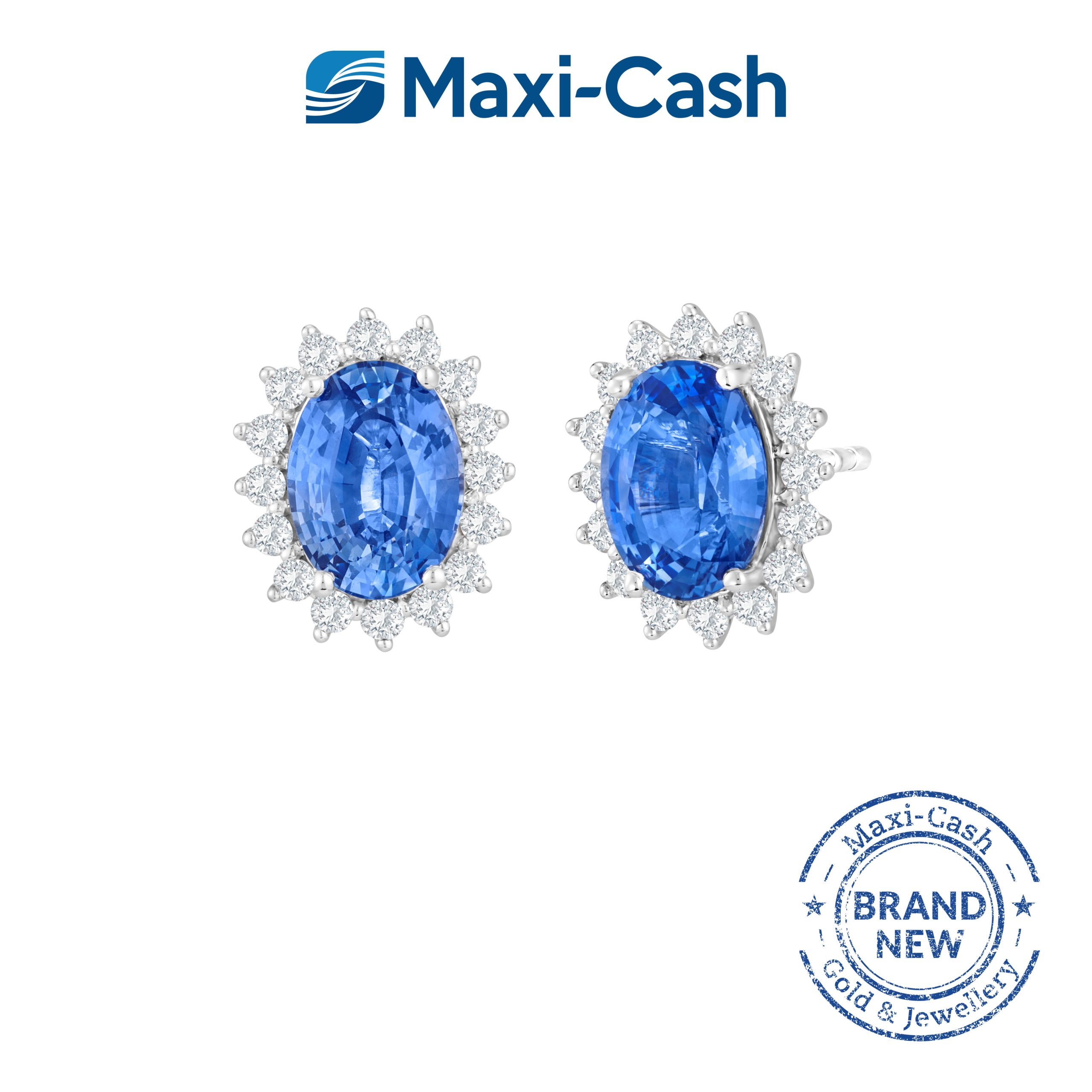 Sapphire Regal Prezioni Earrings in 18K White Gold