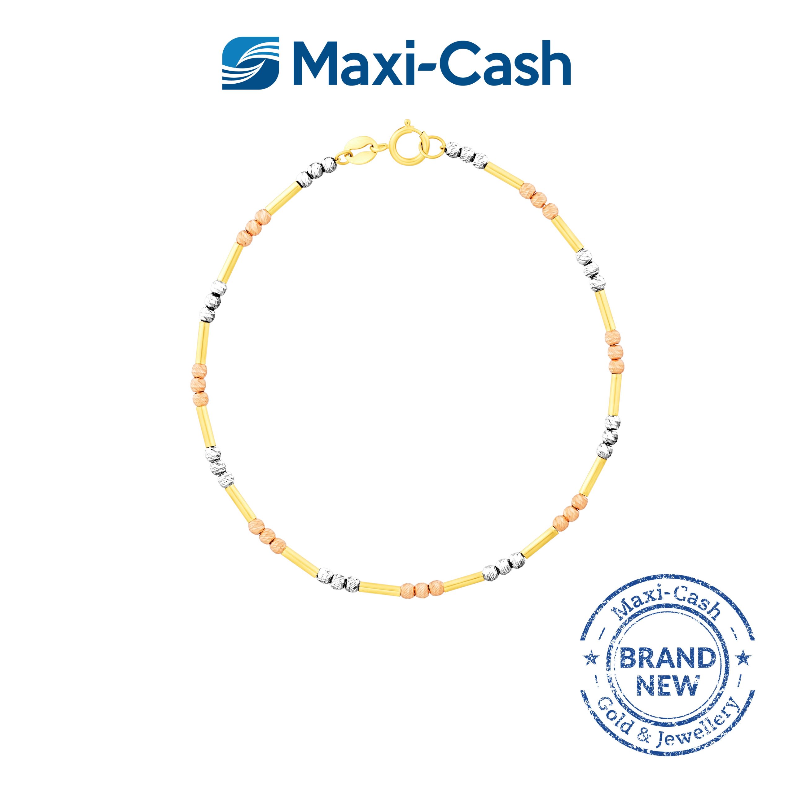 Beads Tinkles Bracelet (Trio Colour) in 18K Gold