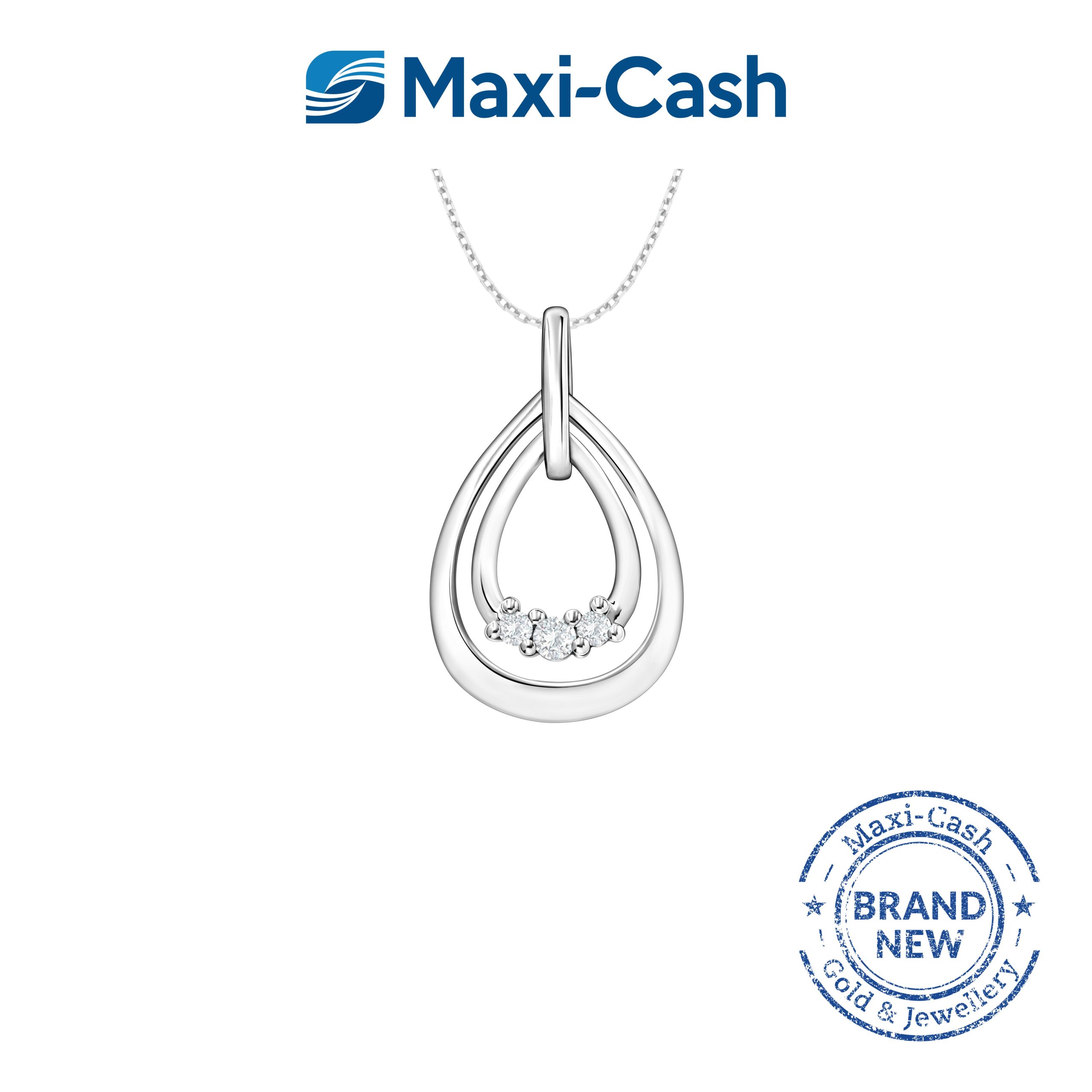 Diamond Teardrop Pendant in 14K White Gold