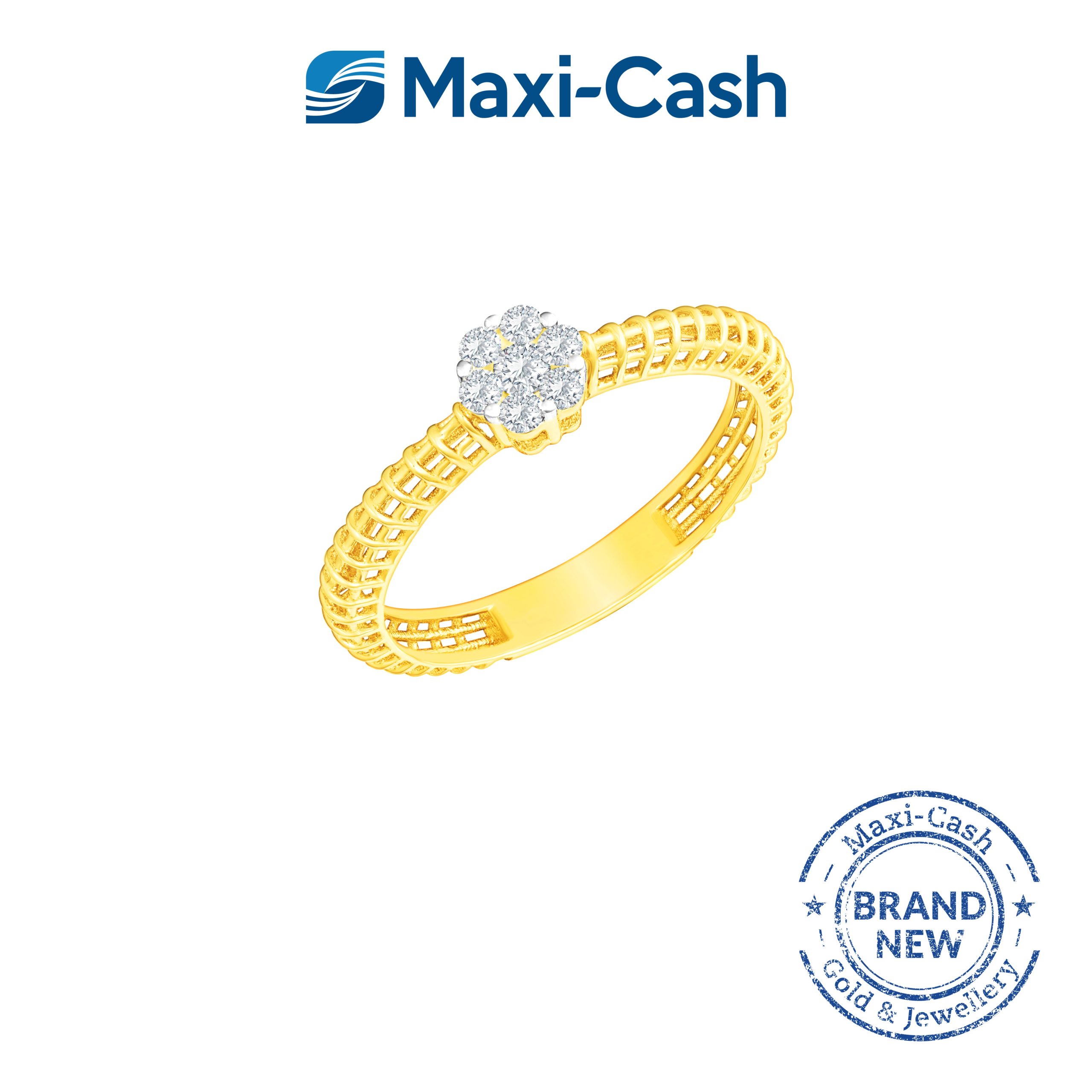 Diamond Starbust Ring in 18K Yellow Gold