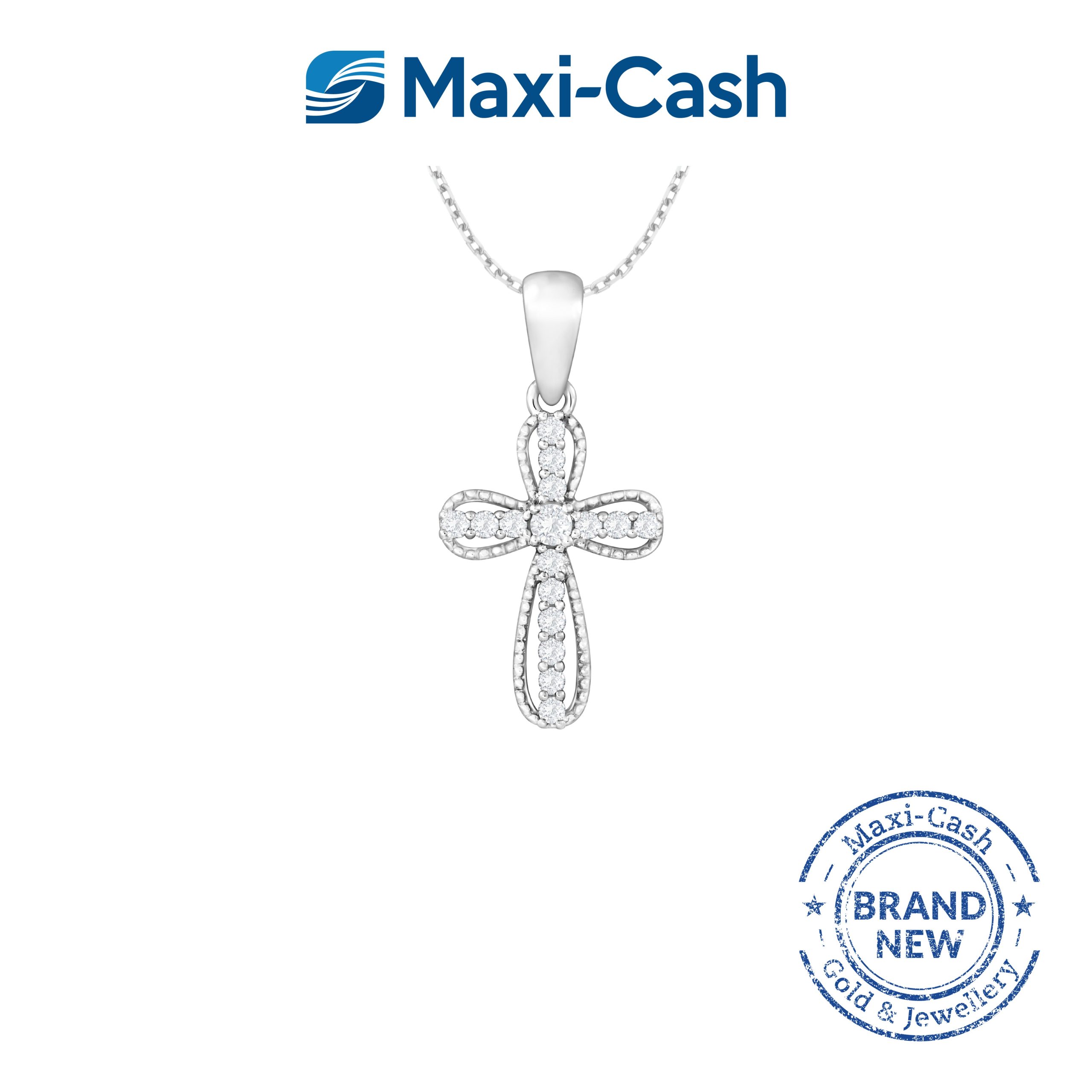 Diamond Glimmering Grace Pendant in 18K White Gold