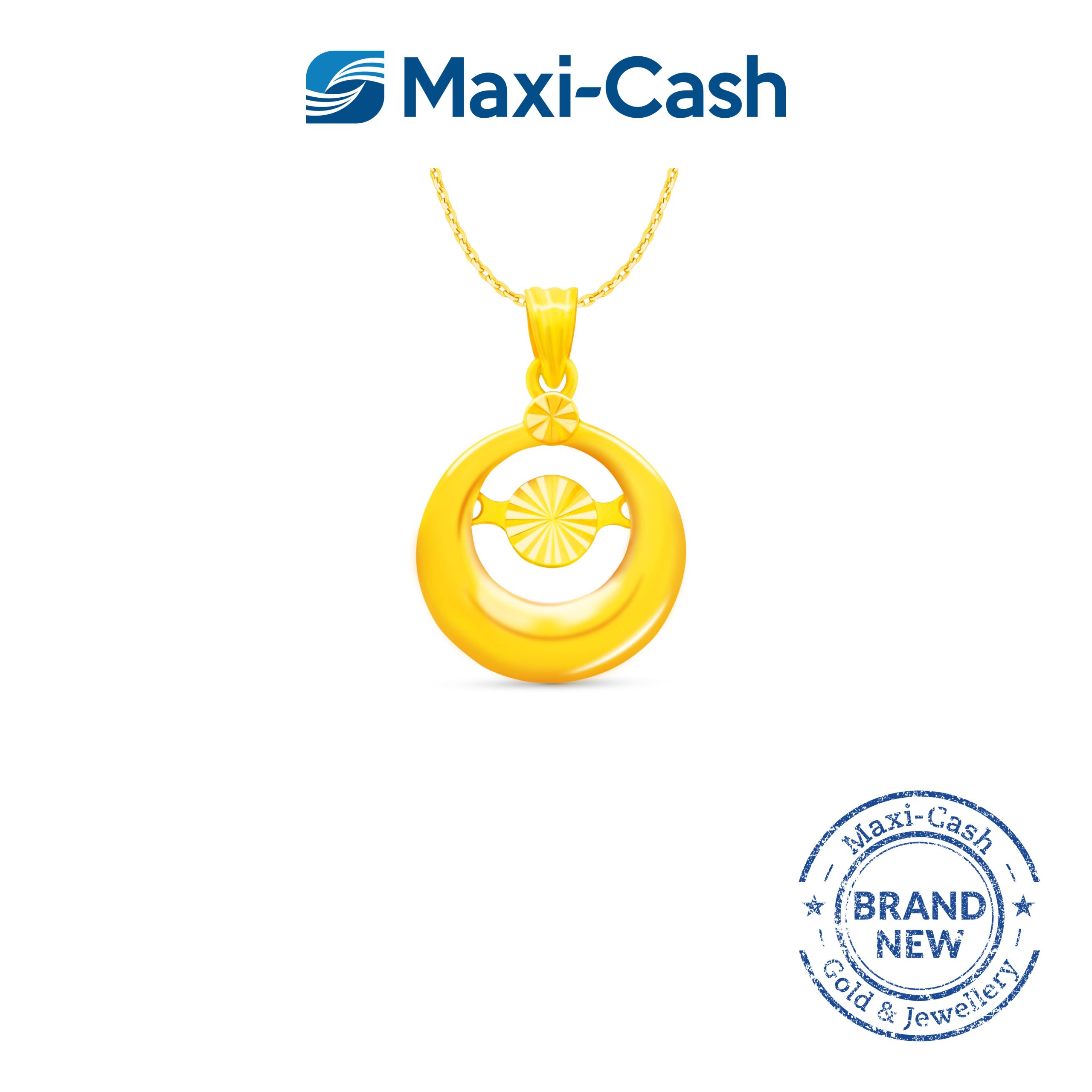 Dazzling Halo Dancing Pendant in 916 Gold