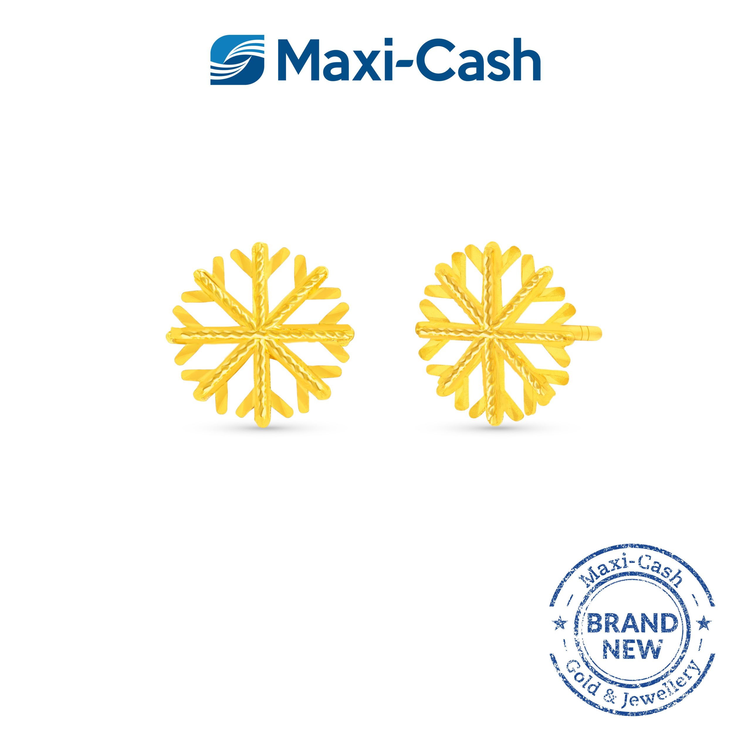 Snowflakes Earrings in 999 Gold