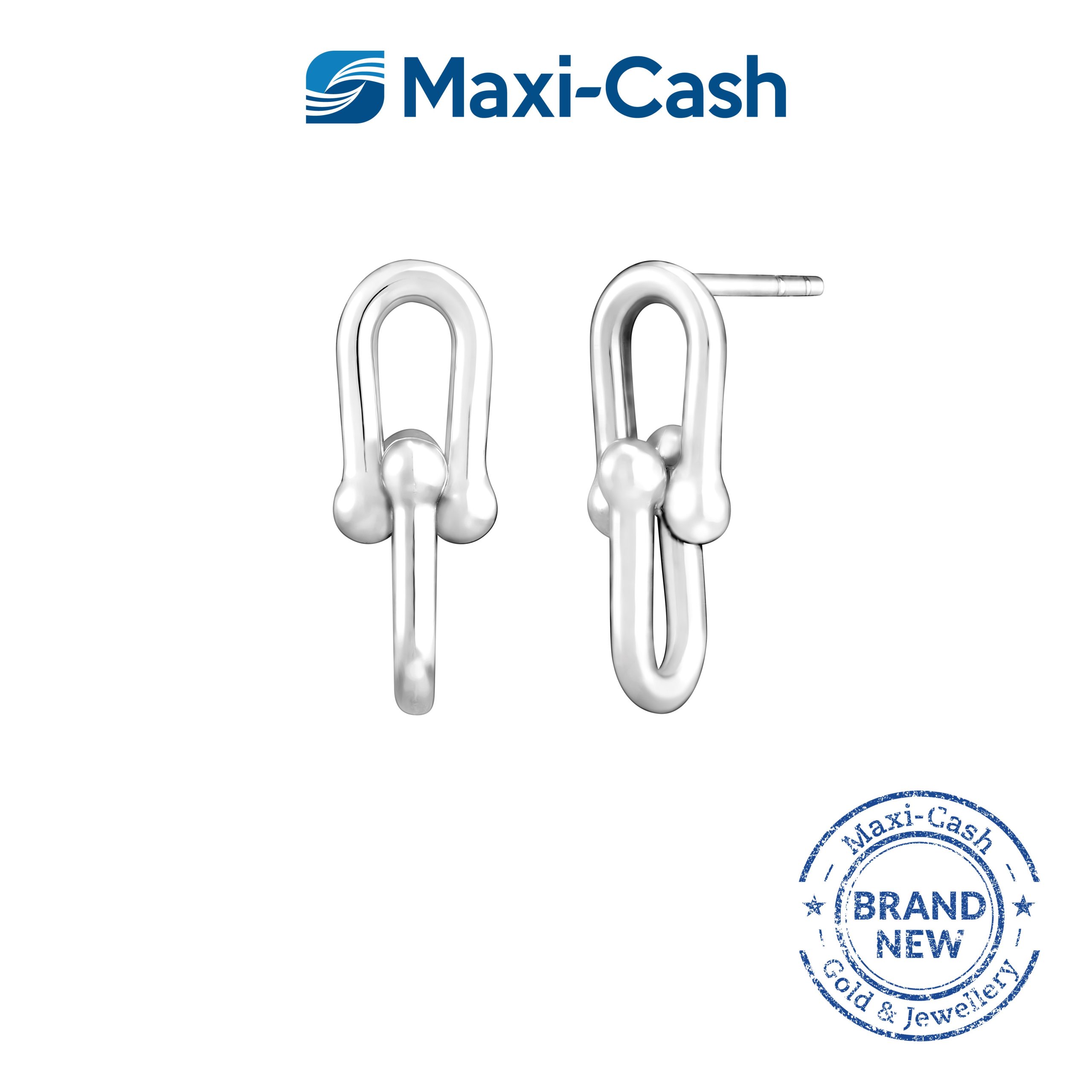 Hard Links Tinkles Earrings in 18K White Gold