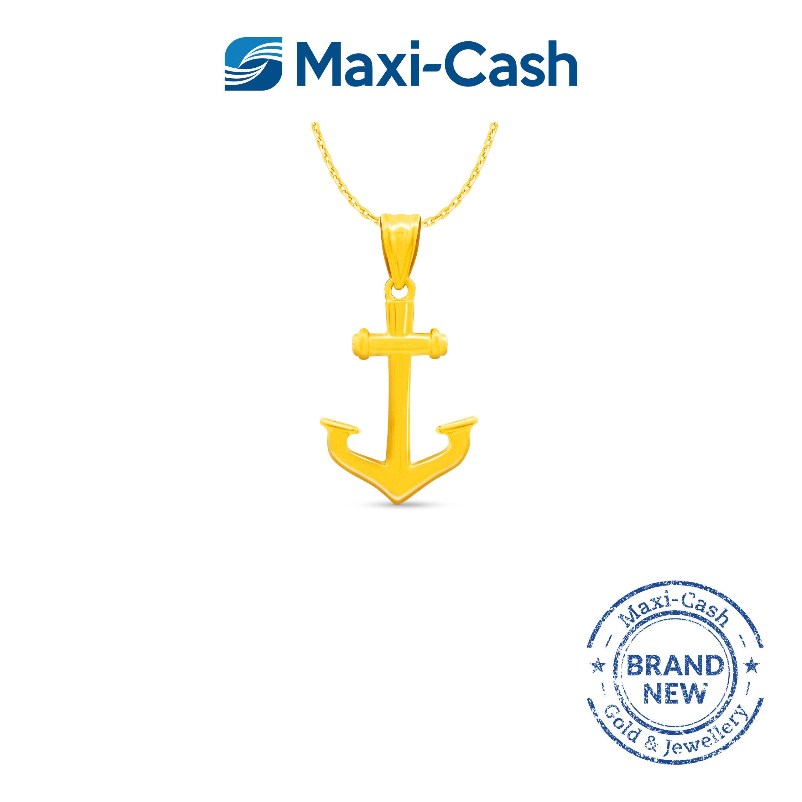 Golden Anchor Pendant in 916 Gold