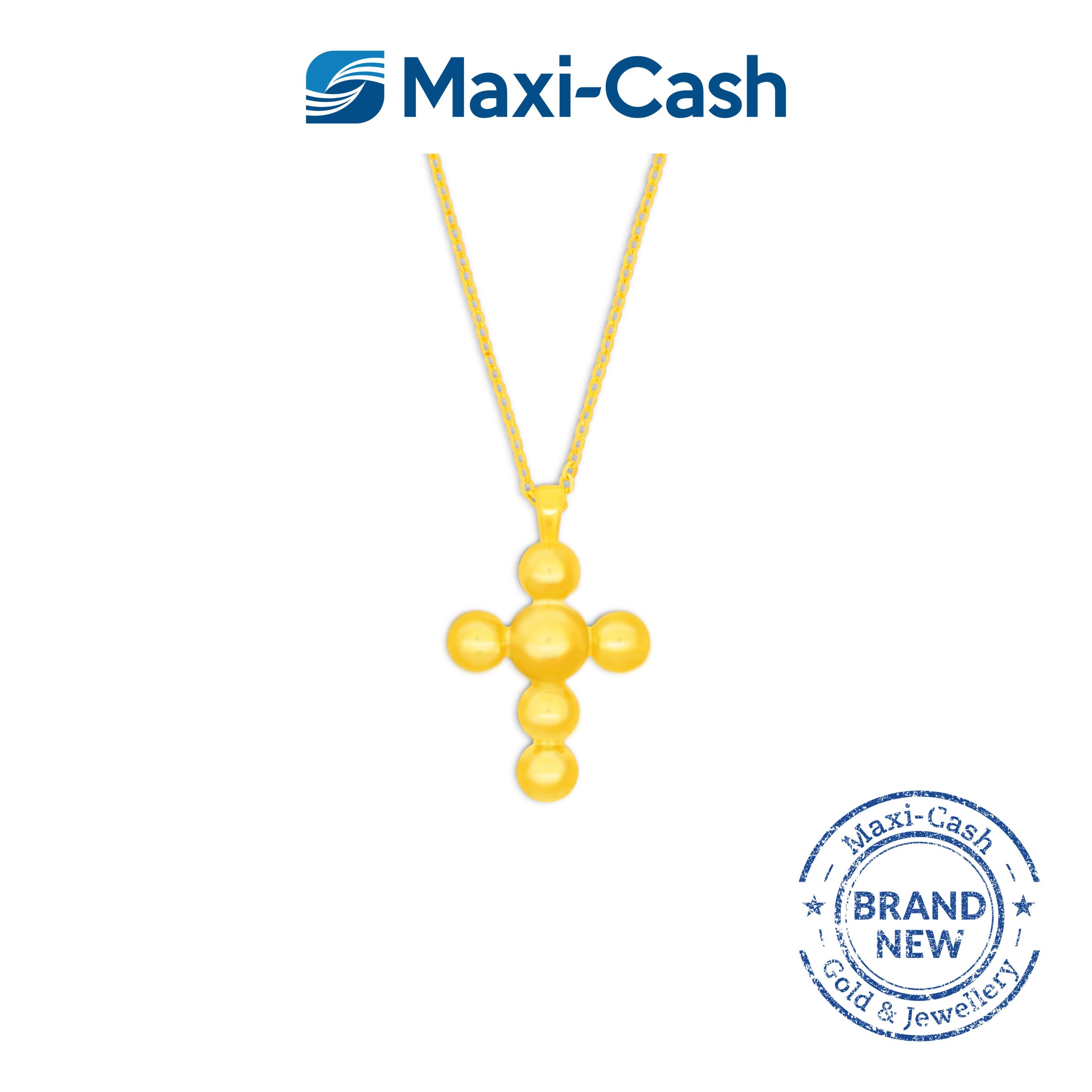 Golden Cross Necklace in 916 Gold