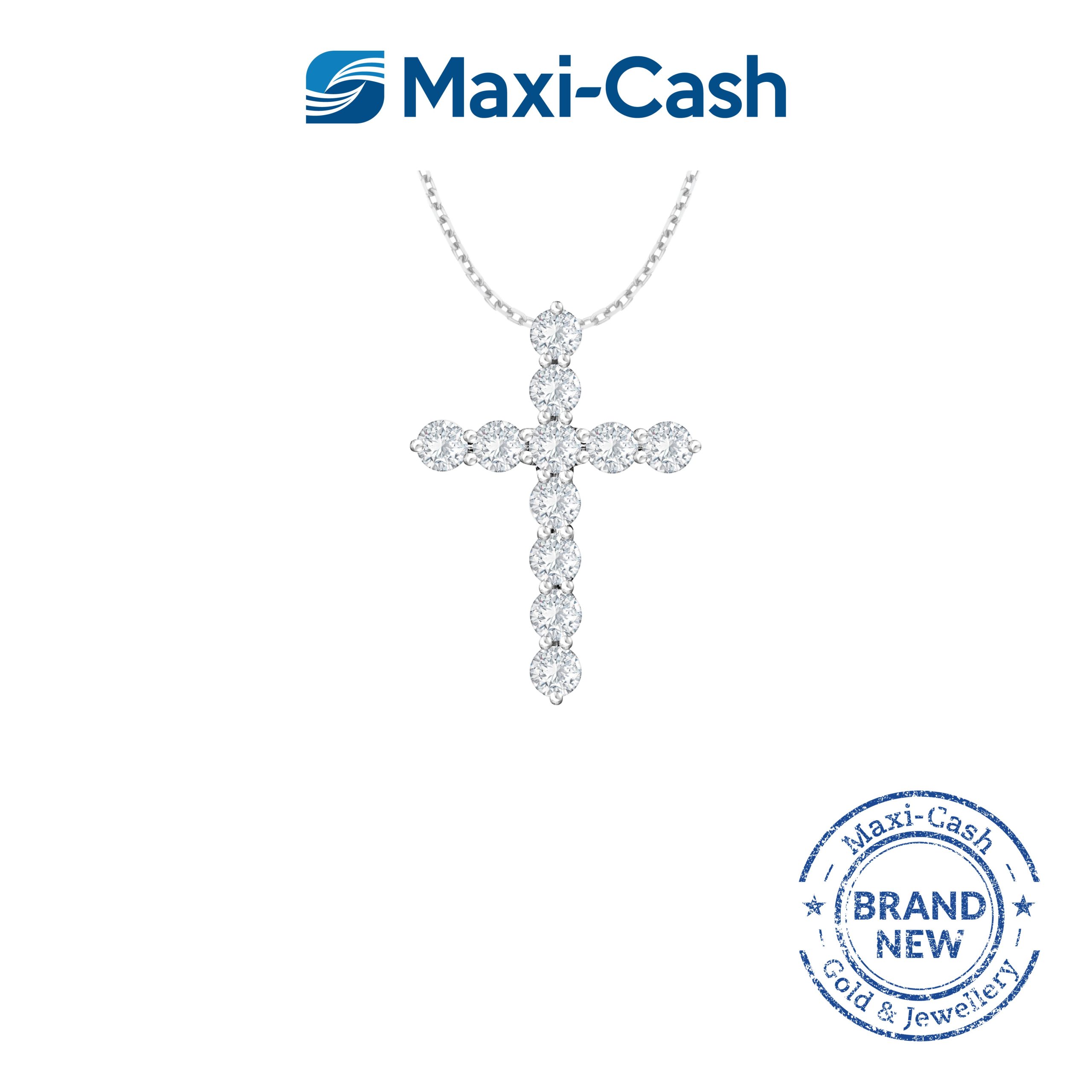 Diamond Glimmering Grace Pendant in 18K White Gold