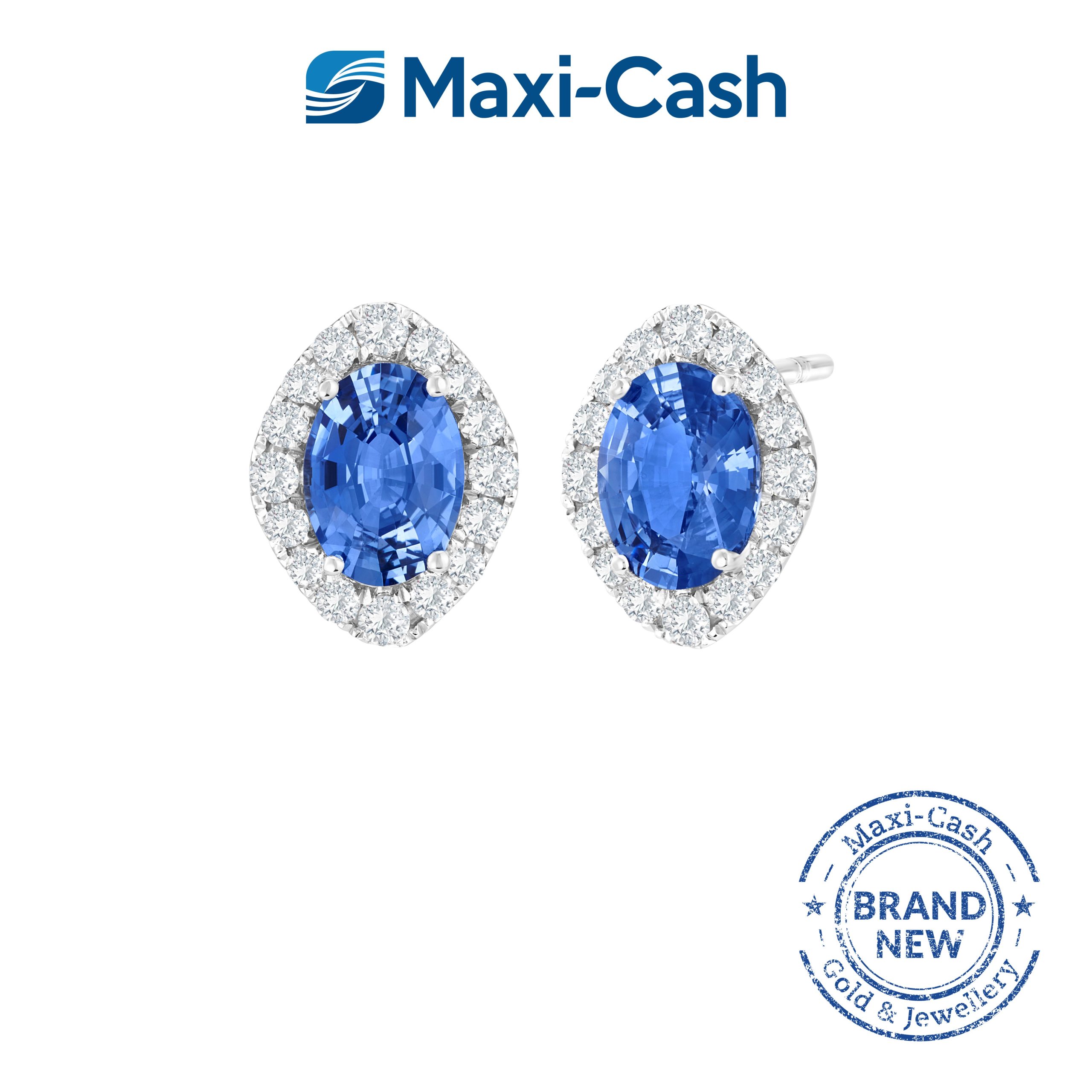 Sapphire Regal Prezioni Earrings in 18K White Gold