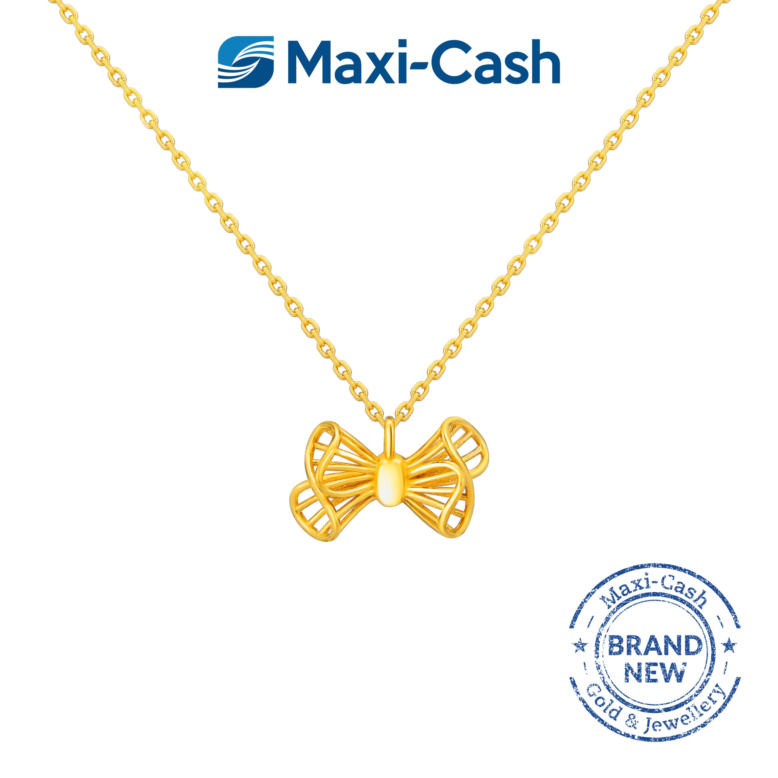 Whimsical Bows Necklace in 916 Gold