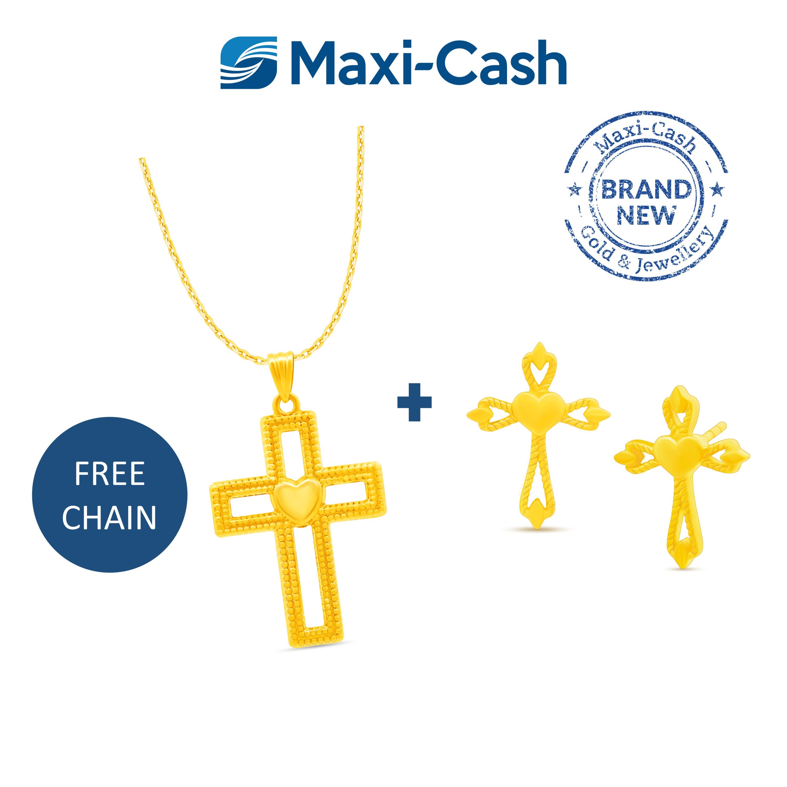 Eternal Love Cross Pendant and Earrings Bundle Deal