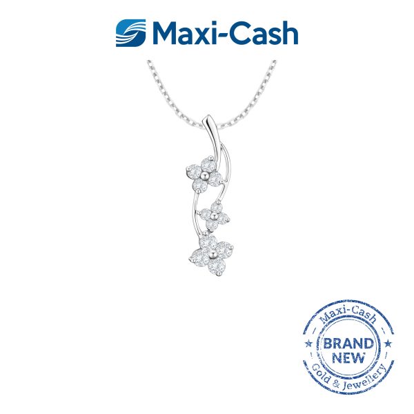 Ethereal Flight Diamond Pendant in 18K White Gold