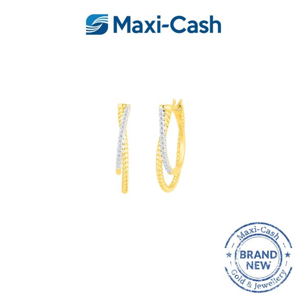 Diamond Woven Radiance Earrings in 18K Yellow Gold