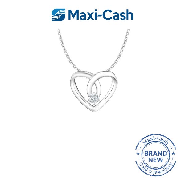 Diamond Heart Desire Pendant in 18K White Gold