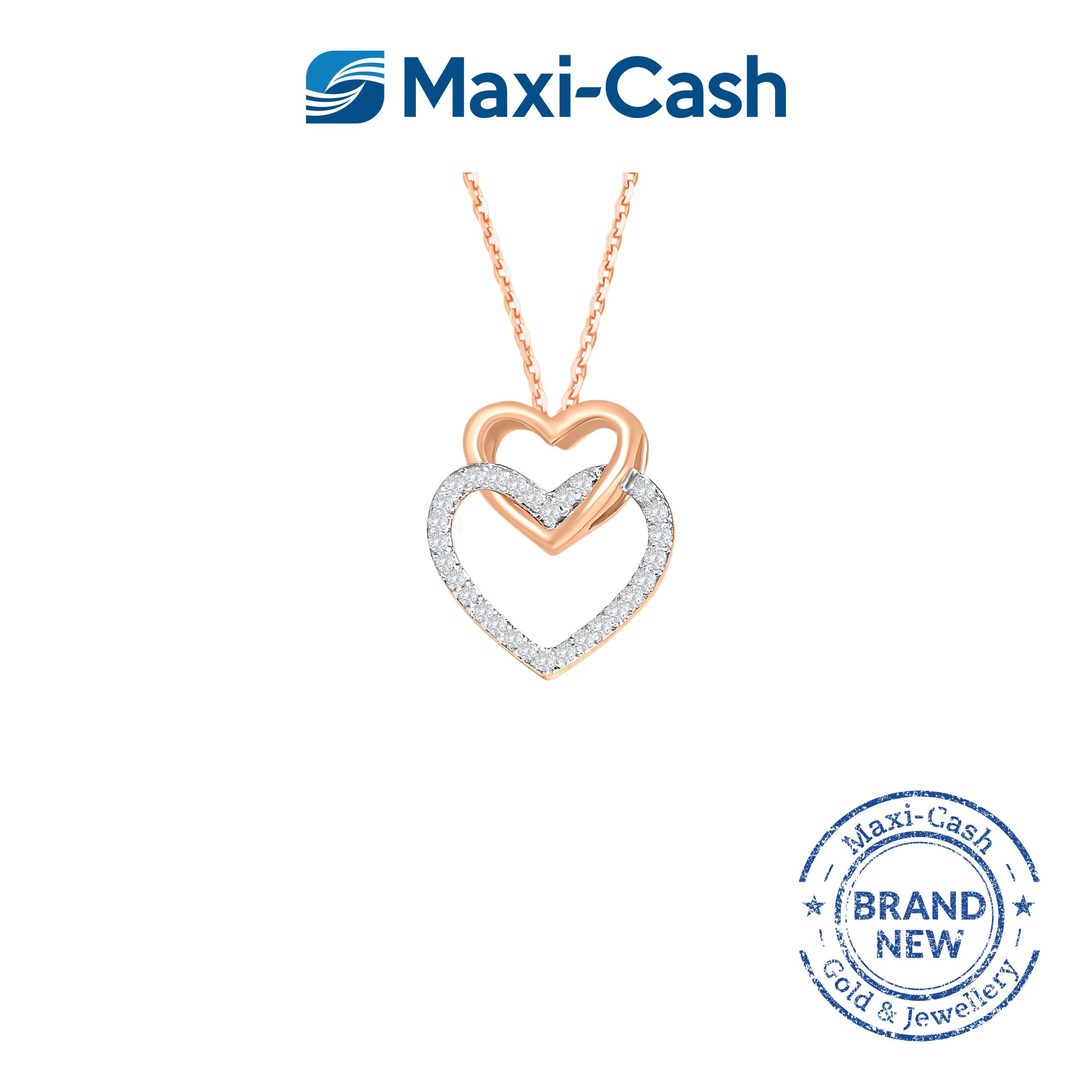 Diamond Love Embrace Pendant in 18K Rose Gold