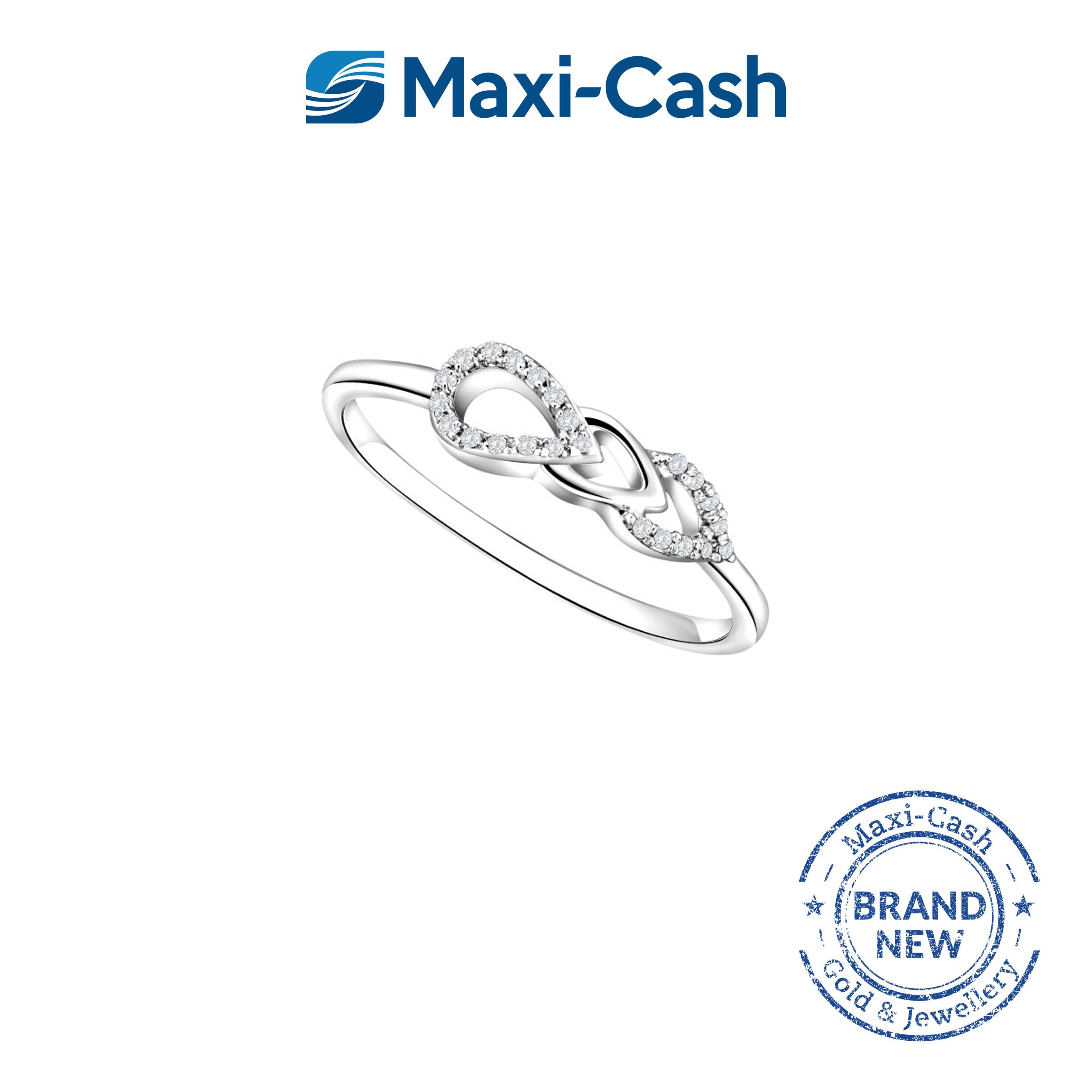 Diamond Trio Link Diamond Ring in 18K White Gold