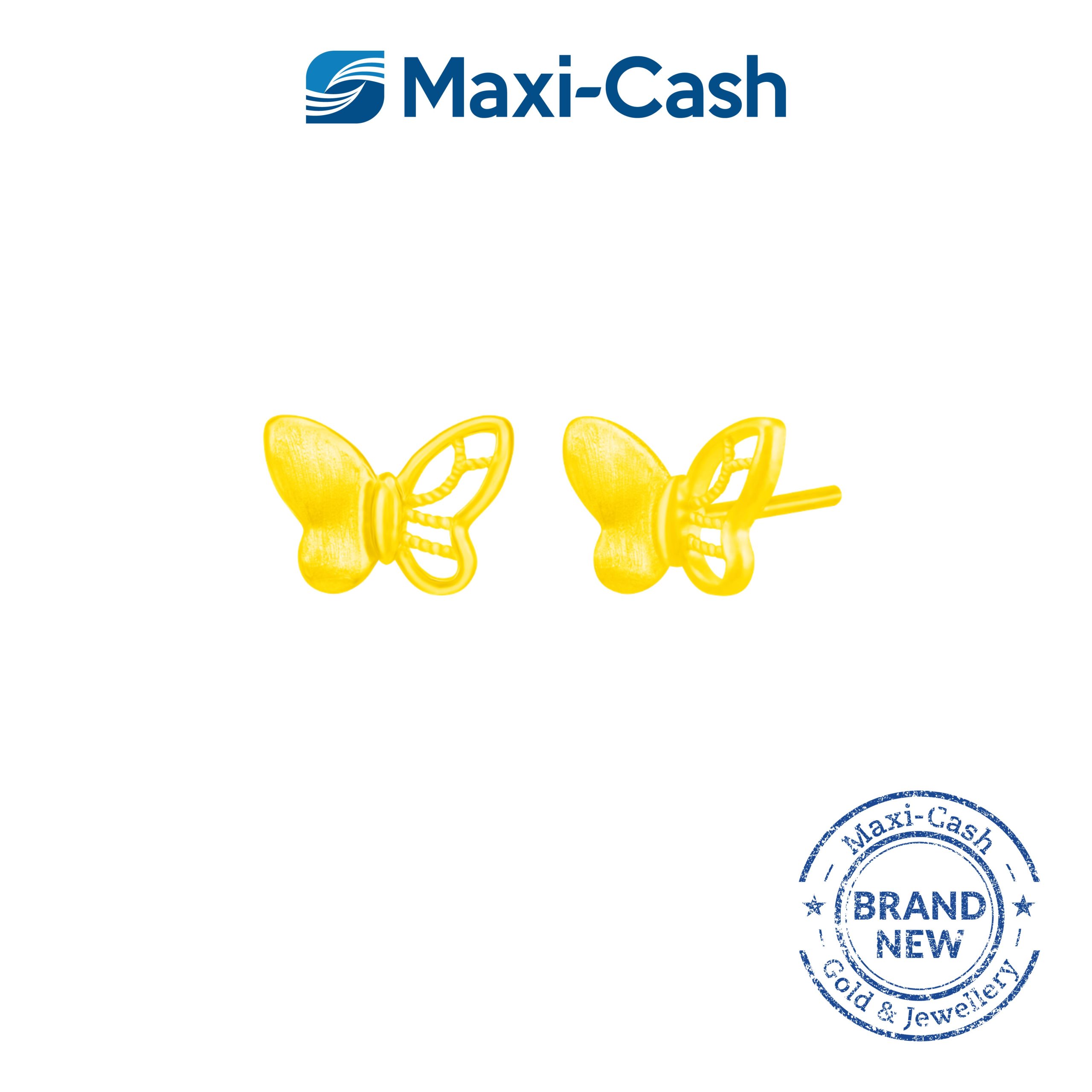 Cheery Butterly Earrings in 999 Gold