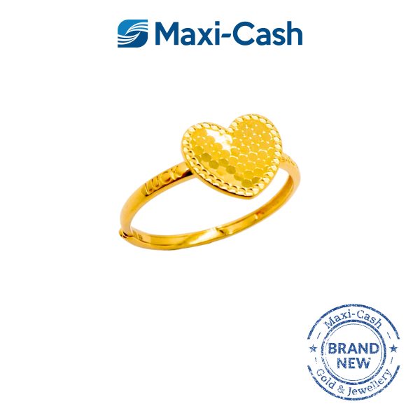 Dazzling Hive Heart Ring in 999 Gold